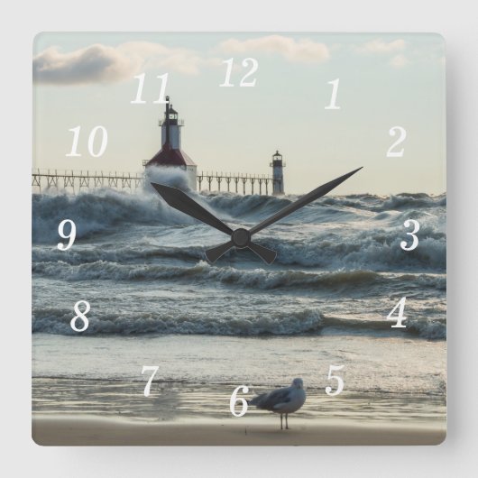 Force Achter Beauty Wall Clock Vierkante Klok (Voorkant)