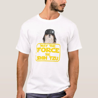 Force be Shih Tzu Hondenliefhebber Sci Fi Nerds T  T-shirt