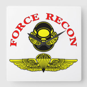 Force Recon Bubblehead Jumpwings Vierkante Klok