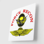 Force Recon Bubblehead Jumpwings Vierkante Klok (Hoek)