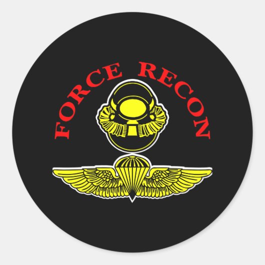 Force Recon Diver Jumpblack Ronde Sticker (Voorkant)