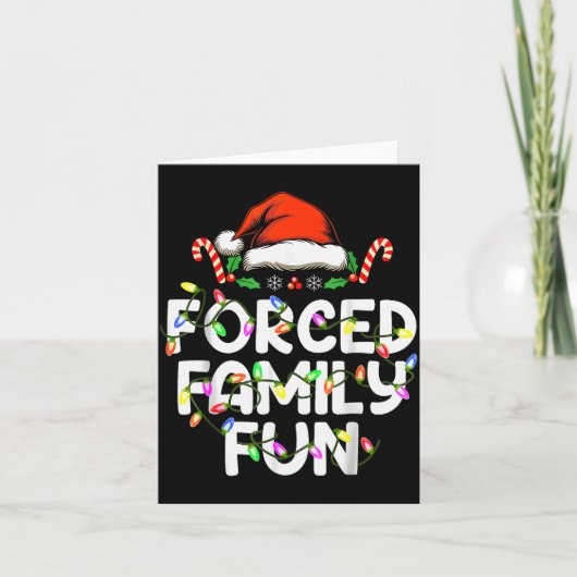 Forced Family Fun Christmas Pajamas Funny Kaart (Voorkant)