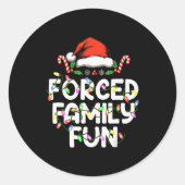 Forced Family Fun Christmas Pajamas Funny  Ronde Sticker (Voorkant)