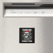 Forced Family Fun – Funny Sarcastic Raccoon Xmas C Magneet (Insitu (Vaatwasser))