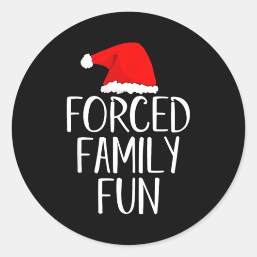 Forced Family Fun Sarcastic Christmas Eve Ronde Sticker (Voorkant)