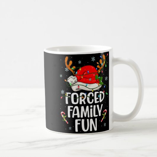 Forced Family Fun Sarcastic Christmas Funny Men Wo Koffiemok (Rechts)