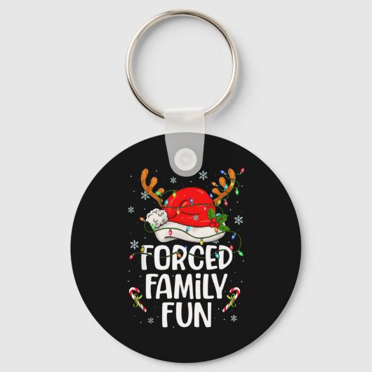 Forced Family Fun Sarcastic Christmas Funny Men Wo Sleutelhanger (Voorkant)