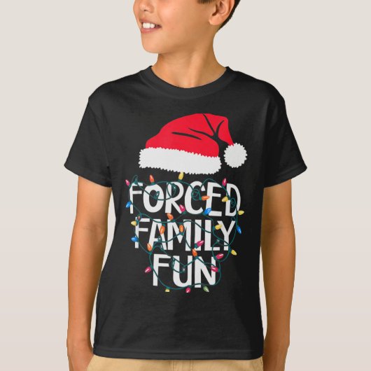 Forced Family Fun Sarcastic Christmas Funny Men Wo T-shirt (Voorkant)