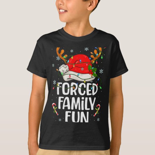 Forced Family Fun Sarcastic Christmas Funny Men Wo T-shirt (Voorkant)