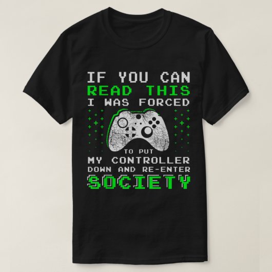 Forced to Pause Funny Gamer Controller Art T-shirt (Design voorkant)