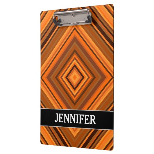 Forceer en Oranje vierkant patroon + eigen naam Klembord (Links)