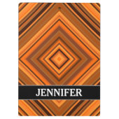 Forceer en Oranje vierkant patroon + eigen naam Klembord (Achterkant)