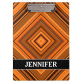 Forceer en Oranje vierkant patroon + eigen naam Klembord (Voorkant)