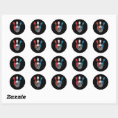 forceerde Bowling voor mannen, Bowling-spelden en Ronde Sticker (Vel)