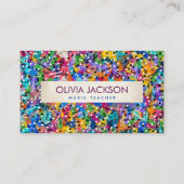 Forceren kleurrijke Muzieknoten Visitekaartje (Voorkant)