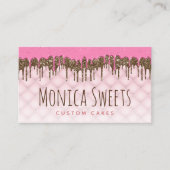 forceren van drip leuke scriptcake en snoepgoed ba visitekaartje (Voorkant)