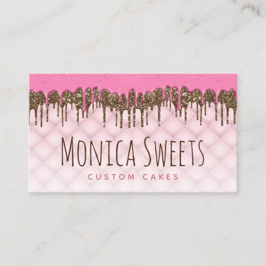 forceren van drip leuke scriptcake en snoepgoed ba visitekaartje (Voorkant)