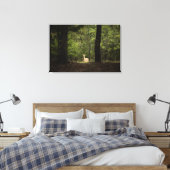 Forces | A White Tailed Deer in the Woods Canvas Afdruk (Insitu (Slaapkamer))