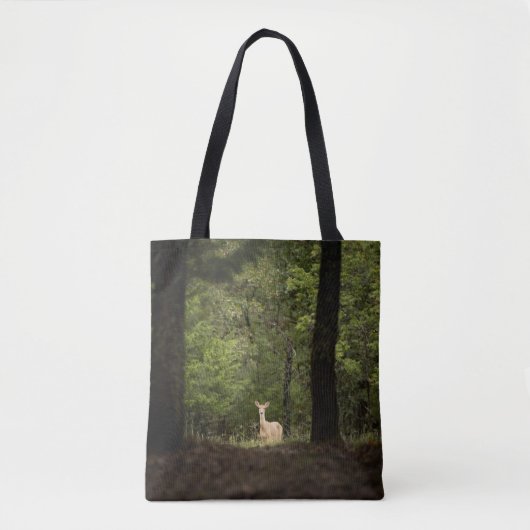 Forces | A White Tailed Deer in the Woods Tote Bag (Voorkant)