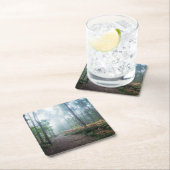 Forces Dark Foggy Woods Norfolk UK Kartonnen Onderzetters (Insitu)