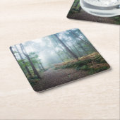 Forces Dark Foggy Woods Norfolk UK Kartonnen Onderzetters (Schuin)