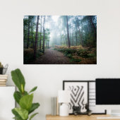 Forces Dark Foggy Woods Norfolk UK Poster (Thuiskantoor)