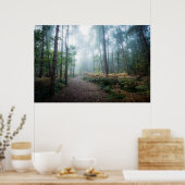 Forces Dark Foggy Woods Norfolk UK Poster (Keuken)