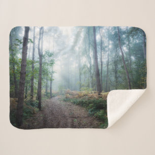 Forces Dark Foggy Woods Norfolk UK Sherpa Deken