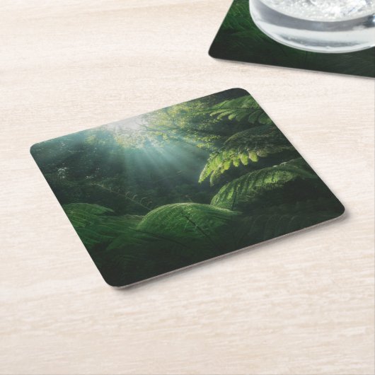 Forces | Ferns in Rainforest Kartonnen Onderzetters (Schuin)