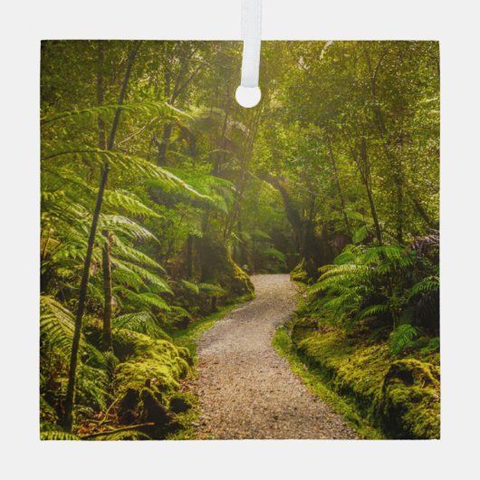 Forces | Footpath Into Forest Glas Ornament (Achterkant)