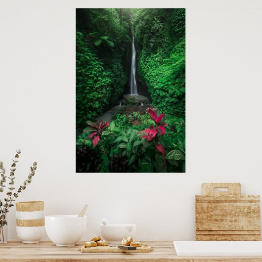 Forces | Leke Leke Waterfalls in Bali Poster (Keuken)
