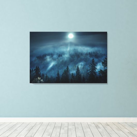 Forces | Moonlit Forest Canvas Afdruk (Insitu (Houten vloer))