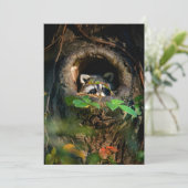 Forces | Raccoon Peeking Bedankkaart (Staand voorkant)