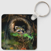 Forces | Raccoon Peeking Sleutelhanger (Achterkant)