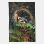 Forces | Raccoon Peeking Theedoek (Verticaal)