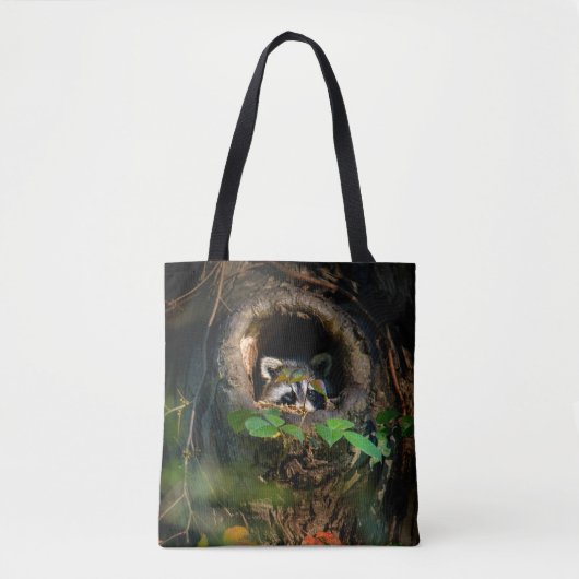 Forces | Raccoon Peeking Tote Bag (Voorkant)