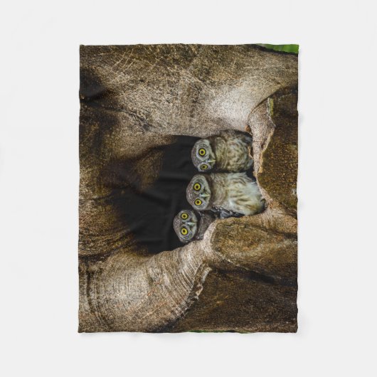 Forces | Three Owls Looking Fleece Deken (Voorkant)