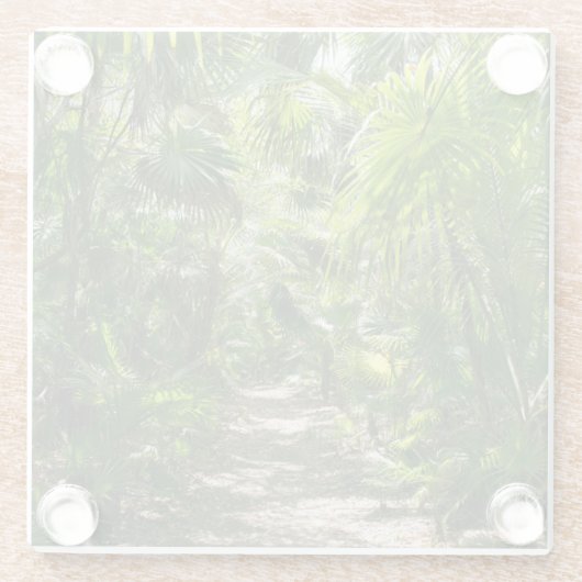 Forces Tropical Rainforest Tulum Mexico Glazen Onderzetter (Achterkant)