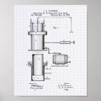 Forcing bier 1879 Patent Art - Lijnd Peper Poster