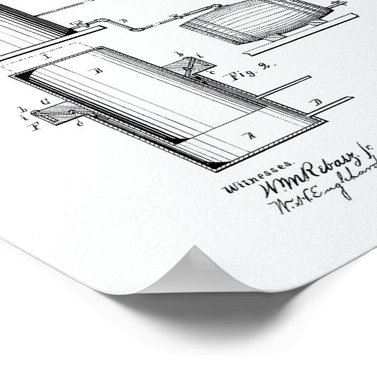 Forcing bier 1879 Patent Art - Witboek Poster (Hoek)