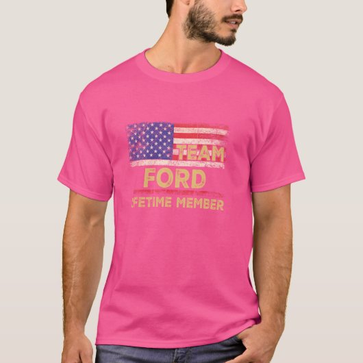Ford Achternaam Shirt Team Ford Lifetime Member (Voorkant)