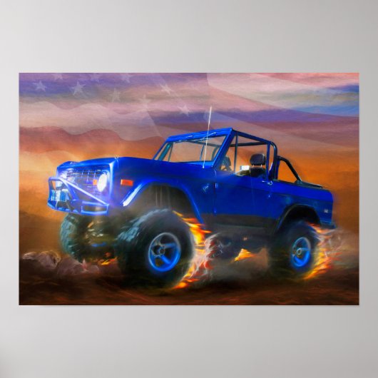 Ford Bronco "OFF ROAD RAGER" Poster (Voorkant)