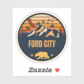Ford City, Californië Sticker (Vel)