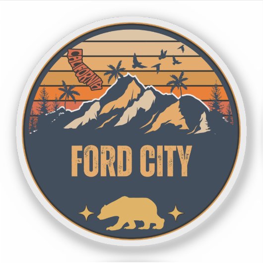 Ford City, Californië Sticker (Voorkant)
