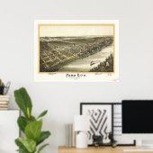 Ford City Pennsylvania 1896 Antiek Panorama Poster (Thuiskantoor)