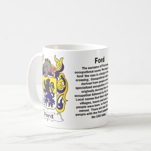 Ford Family Crest ona mok (Voorkant links)