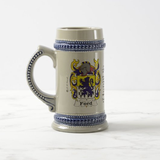 Ford Family Crest Stein Bierpul (Links)