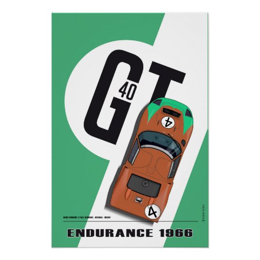 Ford GT40 Donohue-Hawkins Perfect Poster (Voorkant)