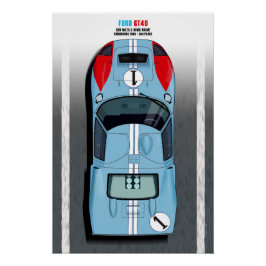 Ford GT40 Miles-Hulme LM 1966 Perfect Poster