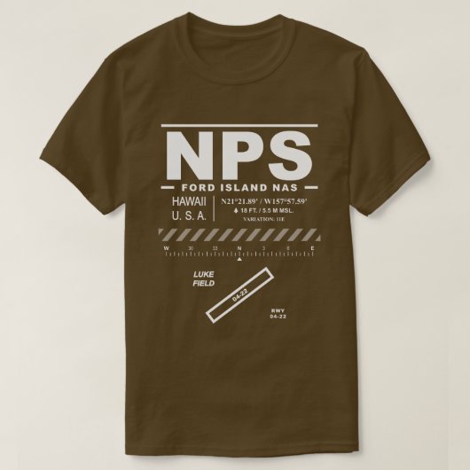 Ford Island NAS Naval Air Station NPS T-shirt (Design voorkant)